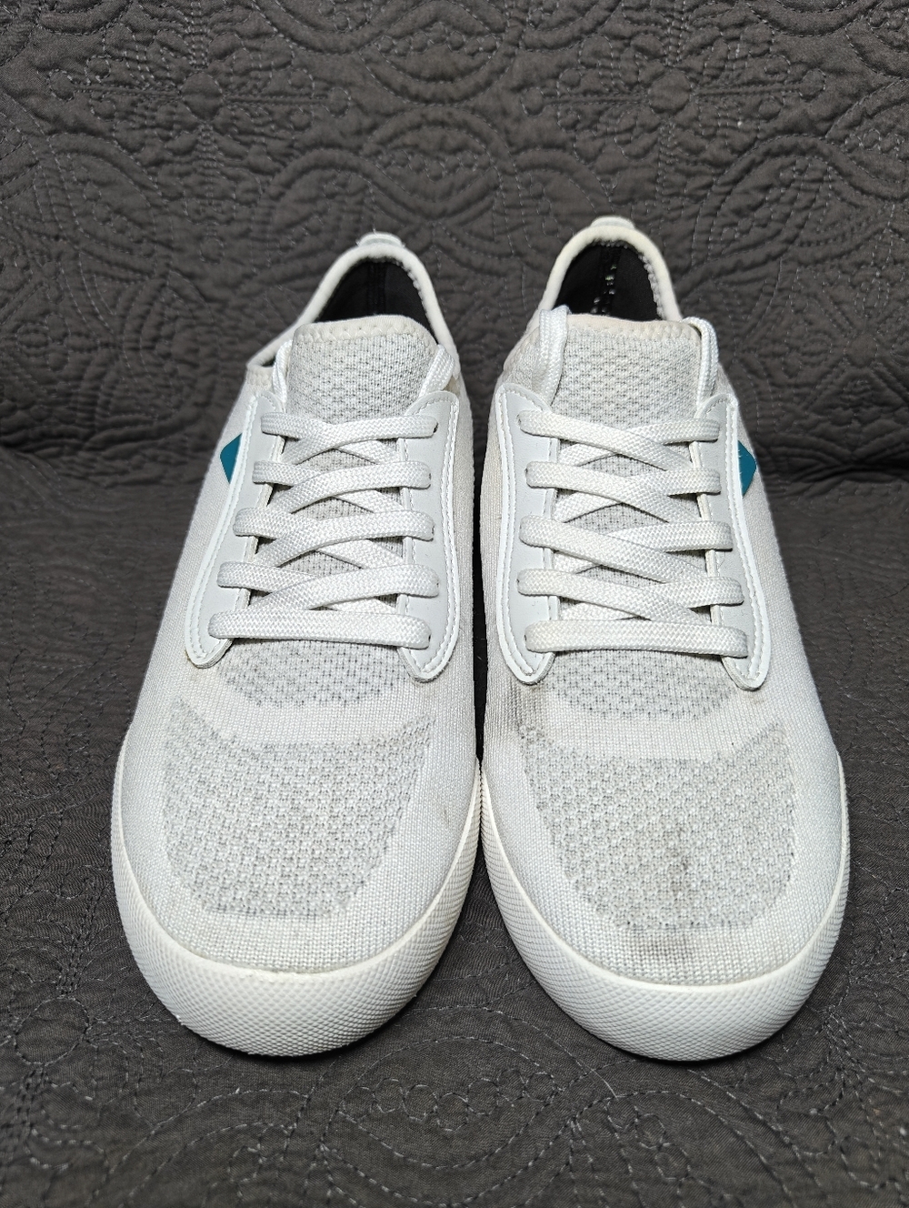 VESSI Weekend Waterproof White Knit Casual Off White Lace Up Sneaker Women's 7 - Picture 2 of 9